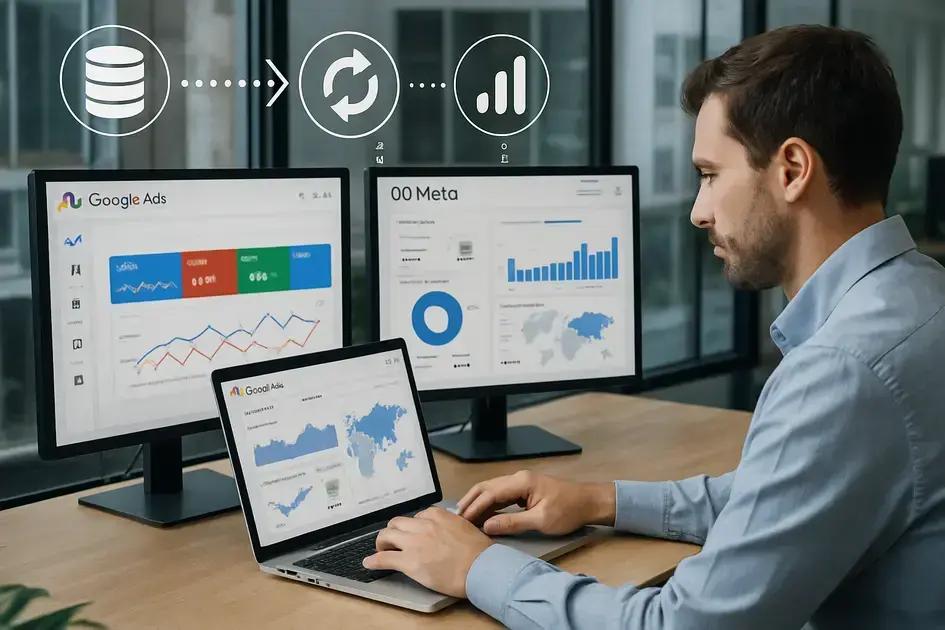 integrando dados do google ads, meta ads e ga4